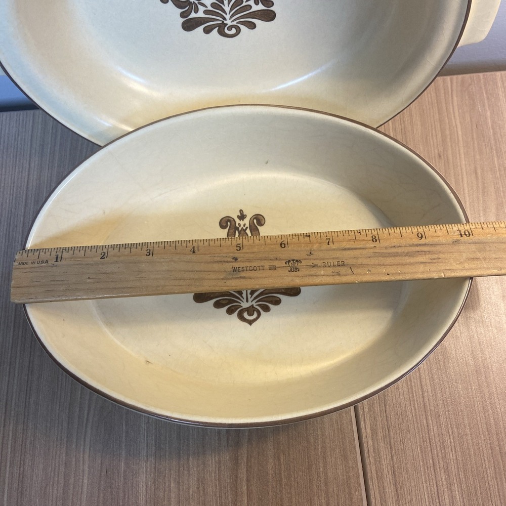 Lot 2 Vintage‎ Pfaltzgraff Village 11 And 241 Brown Oval Vegetable Serving Bowls - Picture 8 of 14